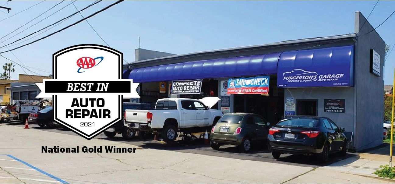 Exterior of Furgersons Garage with AAA Best in Auto Repair logo